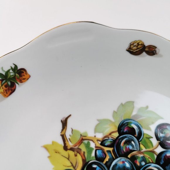 Czech Bohemian China Grapes Vintage Serving Plate - Picture 3 of 9